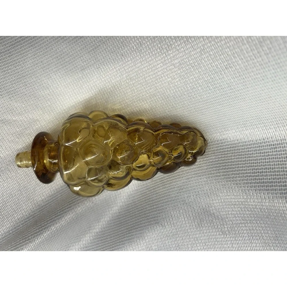 Vintage Italian Amber Glass Genie Bottle ~Bulging Bubble ~ Missing Plastic Seal